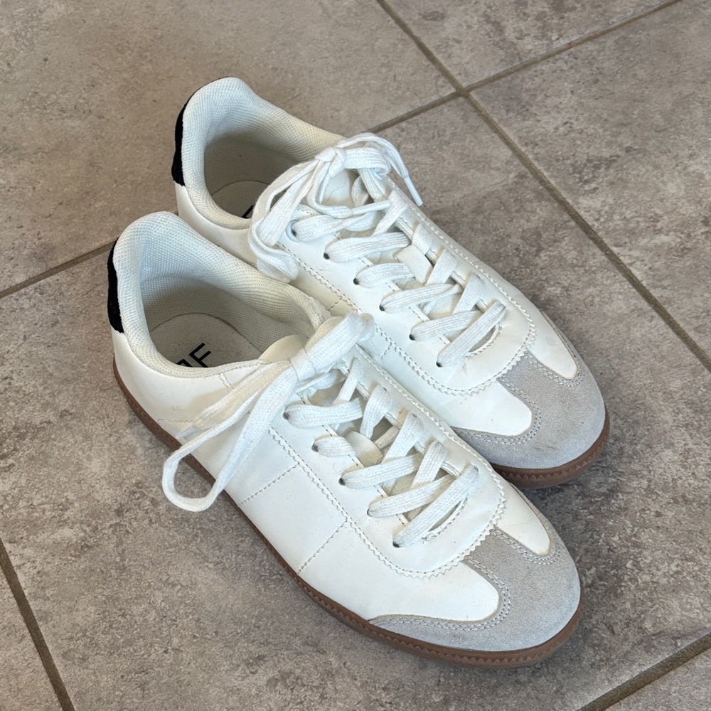 Trendy White and Gray Sneakers